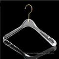 PENGFEI plastic coat hanger clear Acrylic Transparent Clothes hanger with gold hook